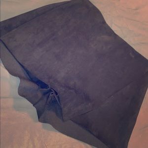 Black suede skort.
